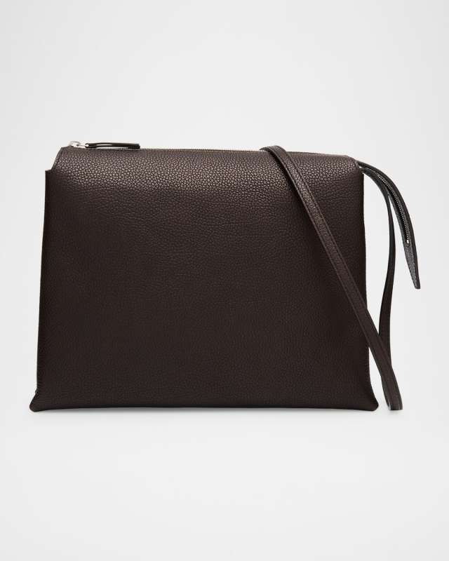Nu Twin Crossbody Bag in Saddle Grain Leather